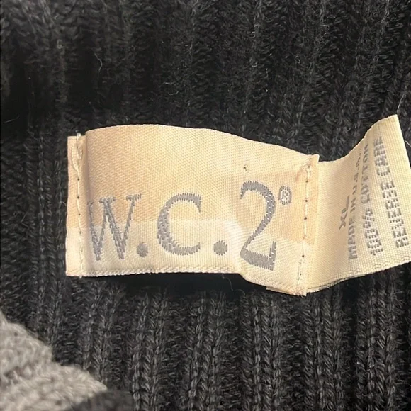 Wills & Co. Vintage Made in USA Turtleneck Sweater Shirt black gray Men’s XL